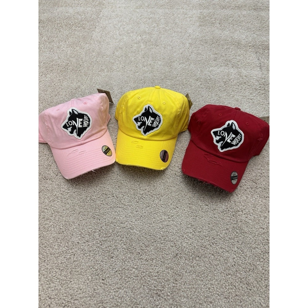 New Lone Wolf Three Hats Adjustable Strap Embroidered